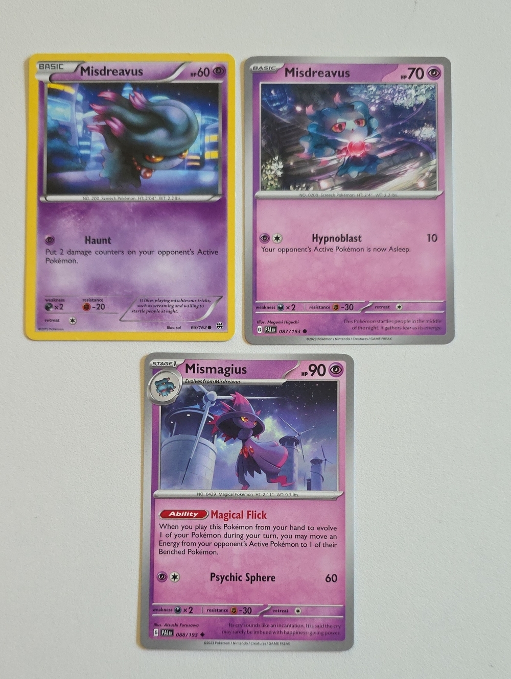 Pokemon Misdreavus And Mismagius Trading Card